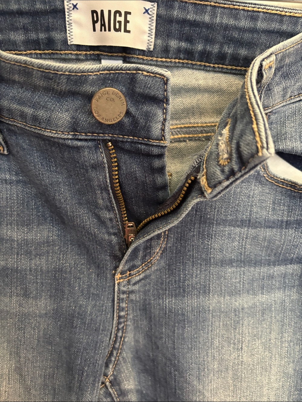 PAIGE verdugo ankle Blue Skinny Jeans with Knee Distressing size 26- cute! - Picture 3 of 7